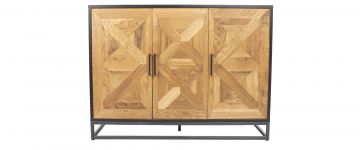 Indus Rustic Oak & Peppercorn Narrow Sideboard